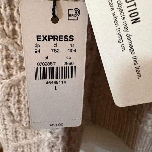 Express Textured Knit Sweater in Light Gray - Picture 3 of 7